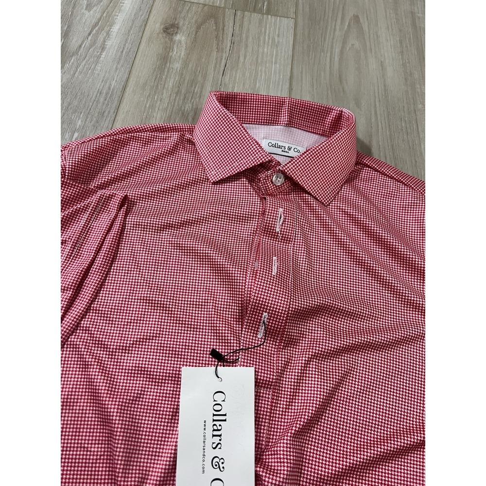 Collars and Co  Collar Polo Geometric Pattern Size S Houndstooth